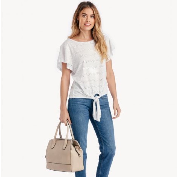 Sanctuary Tropicana Washed Papaya Front-tie Top - Picture 5 of 6